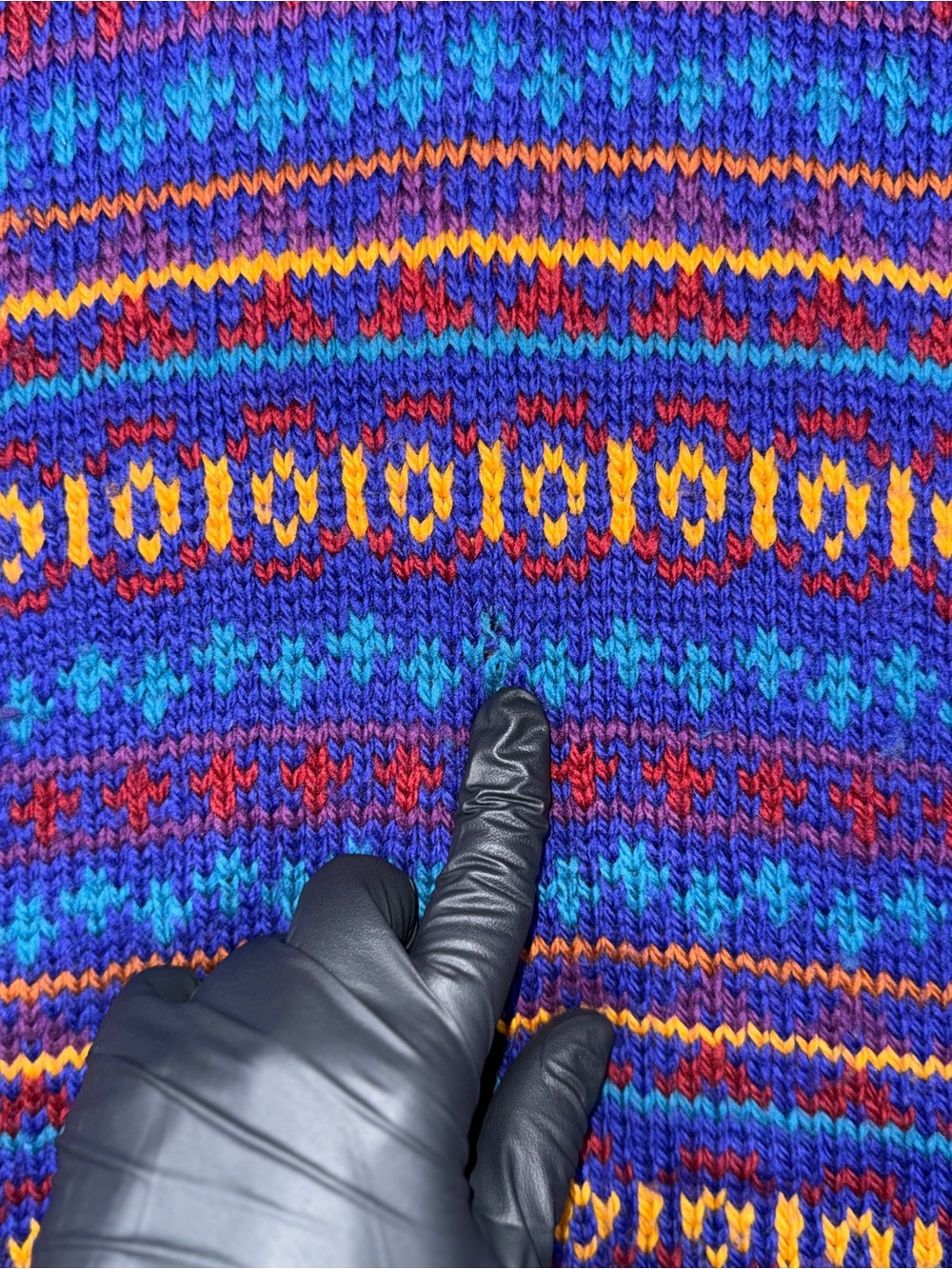Vintage Nomadic Traders Sweater Womens See Measurements Blue Wool Fair Isle - Picture 5 of 9